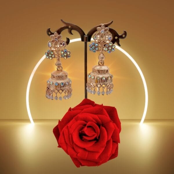 Classic Rose-Design Earrings Pair